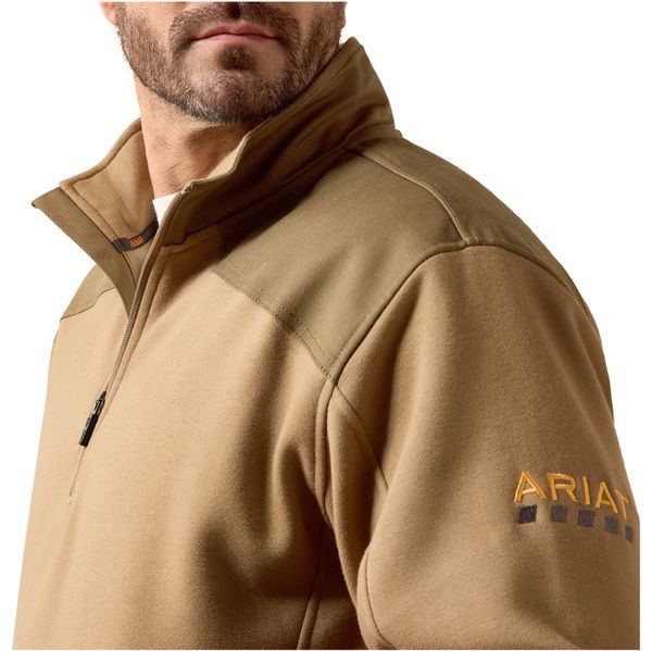 2026 Ariat Mens Rebar Werkman Duracanvas 1/4 Zip Sweatshirt 10079171 - Field Khaki